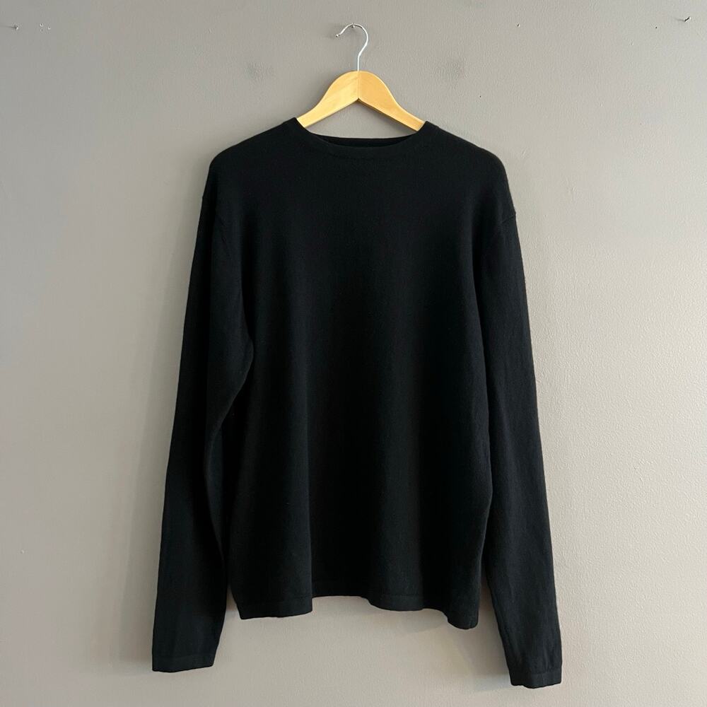Member’s Mark Men Large Black 100% Cashmere Pullover Sweater Luxury Soft Knit